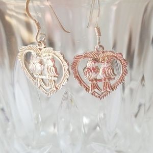 Sterling Silver Love Birds Earrings
